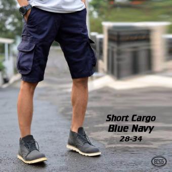 Gambar FASHION PRIA CELANA CARGO PENDEK FIT SKINNY WARNA   BIRU DONGKER