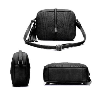 Fashion Tas Bahu Selempang Wanita Kulit PU Berumbai + Dompet Kecil Berlubang Daun (Khaki + Cokelat Kehitaman) Pebruari 2019 - 4 Fashion tas bahu selempang wanita kulit PU berumbai + dompet kecil berlubang daun (Khaki + cokelat kehitaman) - 4
