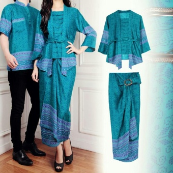 Gambar Flavia Store Batik Couple FS0250   TOSCA   Baju Pasangan   Sepasang Busana   Kemeja Pria Setelan Kebaya Kutu Baru Modern Wanita   Tzcppuput