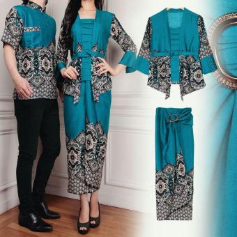 Gambar Flavia Store Batik Couple FS0606   TOSCA   Baju Pasangan   Sepasang Busana   Kemeja Pria Setelan Kebaya Kutu Baru Modern Wanita   Tzcpmaulana