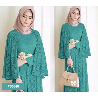 Gambar Flavia Store Maxi Dress Lengan Panjang FS0640   TOSCA   Gamis   Gaun Pesta Muslimah   Baju Muslim Wanita   Srregina