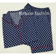 Fortune Fashion Piyama Polkadot - Navy / Piyama Murah / Piyama Karakter / Baju Santai / Daster / Daster Murah / Baju Tidur Wanita