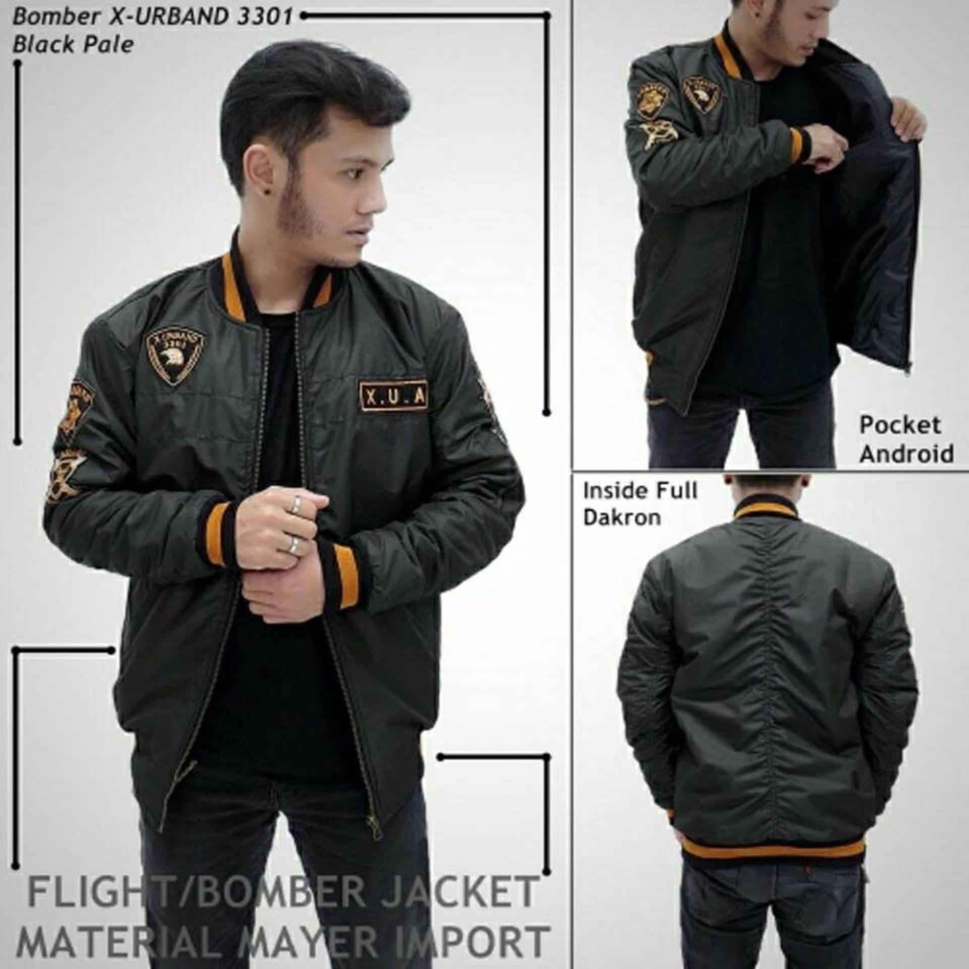 Forwad Jaket bomber pria xua urband keren - ( Biru navy )