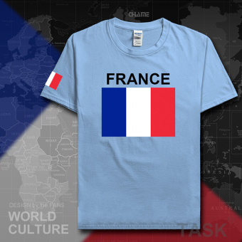 Harga France sepak bola kapas t shirt pria lengan pendek kemeja pakaian
(Lengan pendek biru muda hitam kata) Online Terjangkau