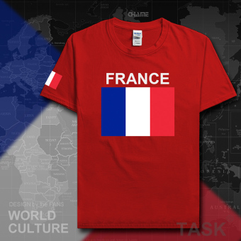 Jual France sepak bola kapas t shirt pria lengan pendek kemeja pakaian
(Lengan pendek merah) Online Murah