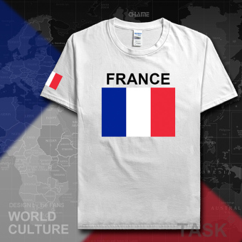 Harga France sepak bola kapas t shirt pria lengan pendek kemeja pakaian
(Lengan pendek putih hitam kata) Online Murah