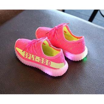 Gambar Freeshop Children Unisex Yeezy Splay LED Shoes Casual ShoesBreathable Fashion Sneakers Pink
