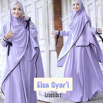 Gambar Gamis   Baju   Pakaian Wanita Muslim New Elsa Syari Lavender