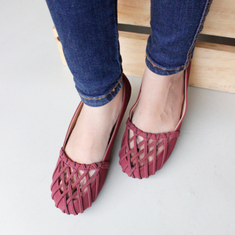 Gratica Sepatu Flat Shoes 074DD - Maroon Mei 2018 - 2 Gratica Sepatu Flat Shoes 074DD - Maroon - 2
