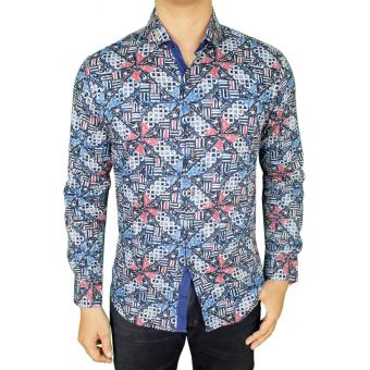 Gambar Gudang Fashion   Baju Batik Pria Lengan Panjang   Biru