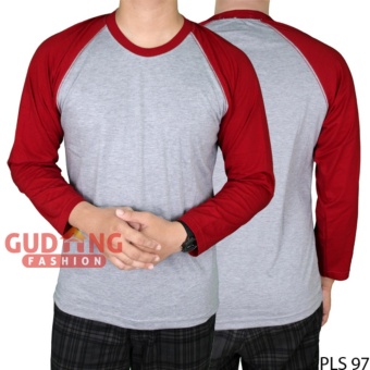 Gambar Gudang Fashion   Baju Raglan Keren Pria   Abu Misty Maroon