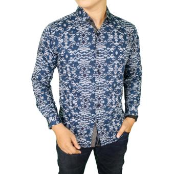 Gambar Gudang Fashion   Batik Casual Slim Fit   Biru