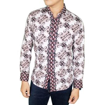 Gambar Gudang Fashion   Batik Pria Modern Lengan Panjang   Krem
