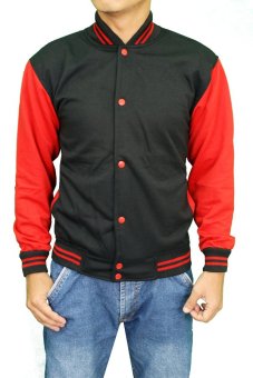 Gambar Gudang Fashion   Jaket Baseball Merah Hitam   Hitam