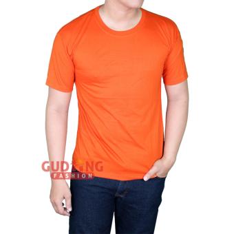 Gambar Gudang Fashion   Kaos Pria Simple Lengan Pendek   Orange