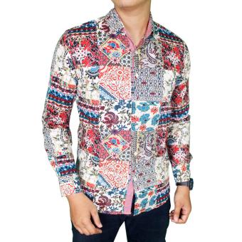 Gambar Gudang Fashion   Kemeja Batik Pria Modern   Merah Muda