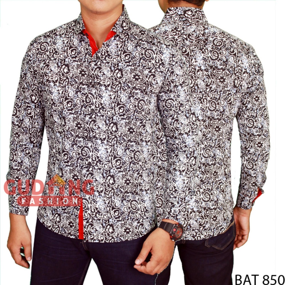 Gudang Fashion - Baju Muslim Kemeja Batik Pria - Merah Muda