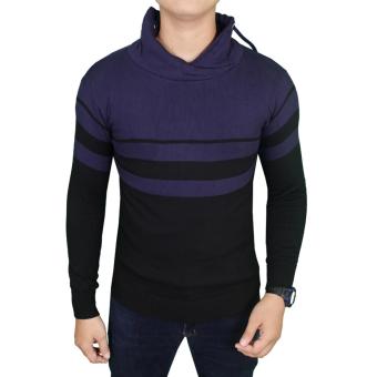 Gambar Gudang Fashion   Sweater Rajut Keren Pria   Hitam   Dongker