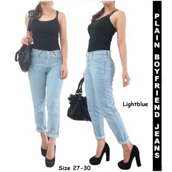 Gambar GudangGrosir Celana Panjang Premium Wanita Boyfriend Jeans Light Blue