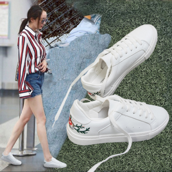 Harga Harajuku wild New style flat student white shoes girls canvas
shoes (Hitam) Online Terjangkau