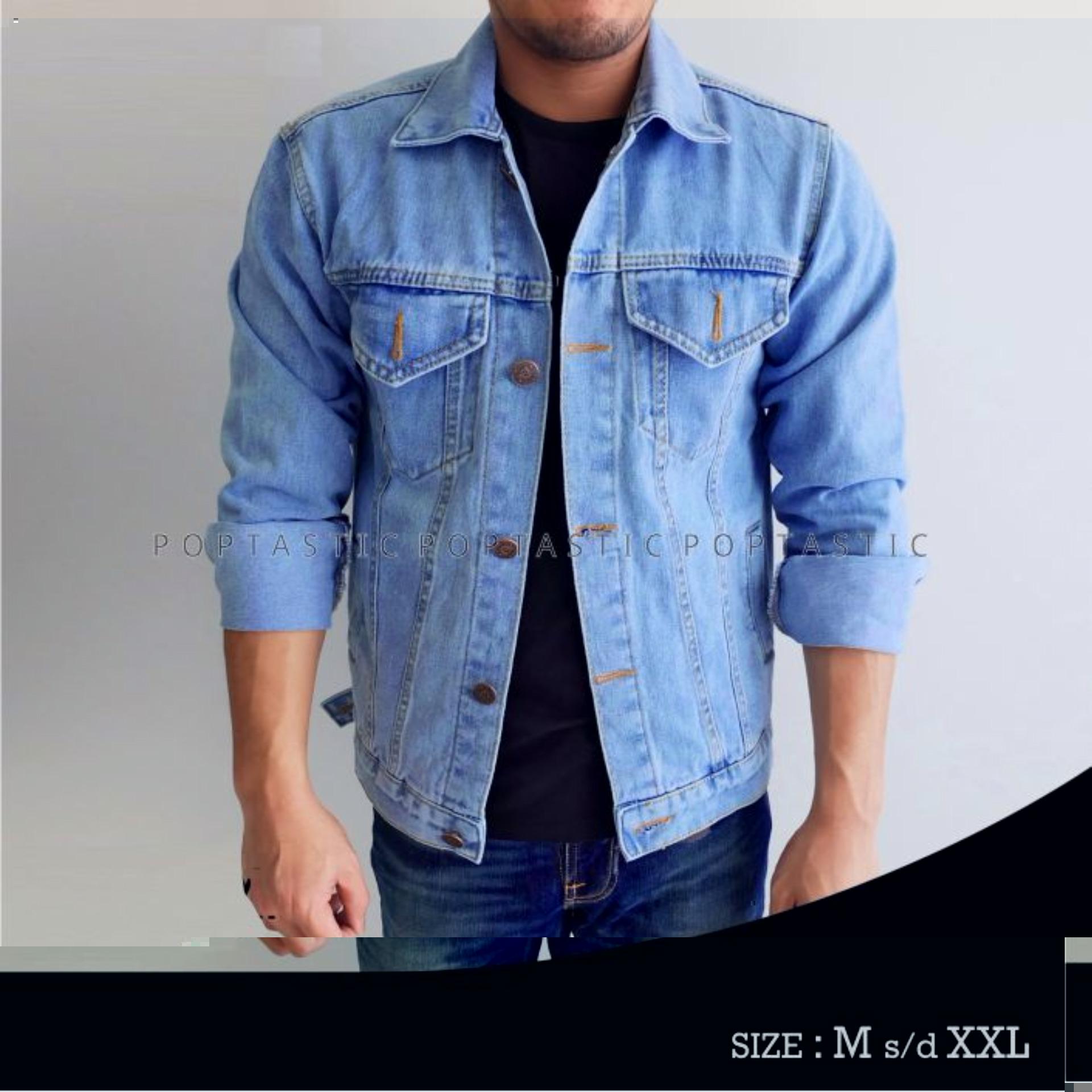 HOT ITEM Jaket Jeans Denim Pria - Light Blue