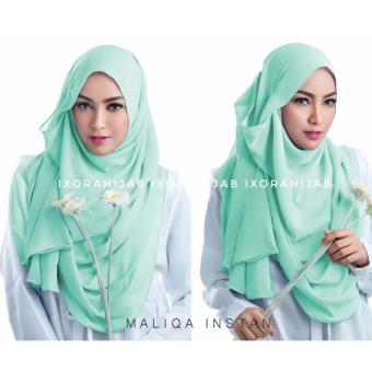 Setnovers Harga Hqo Hijab Kerudung Jilbab Pashmina Instan Maliqa Original Hijau Mint Online Murah