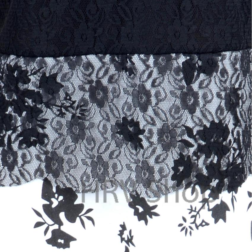 HRV Shop Dress Wanita Flower - Hitam