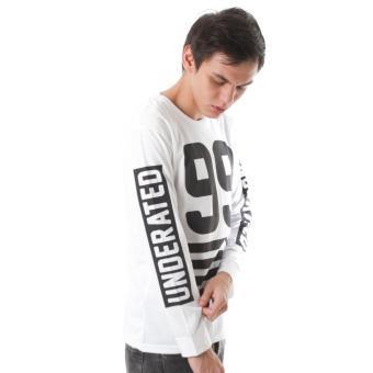 HIGH5 Kaos Long Sleeve Tangan Panjang Ninety Nine Underated Putih White Fashion Pria .