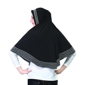Detail Gambar Montaza Hijab Jilbab Instan Hitam Kerudung Geblus Spandek SMR556 Terbaru