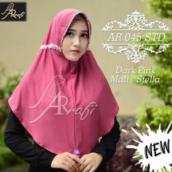 Hijab Instan Arrafi Talita List Bunga (warna Dark Pink) AR45Bu jilbab kerudung
