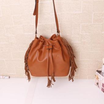 Tas Serut Kulit Wanita 12241GN Yellow Brown Import - 5 .