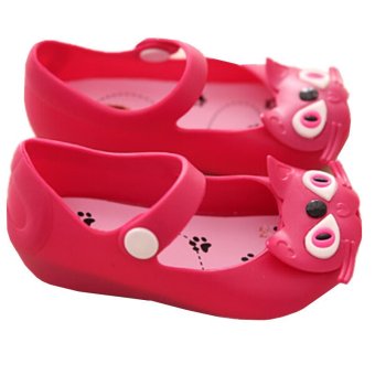 I63 Anak Fashion Musim Panas Tali Pengait Kaki Gadis Itu Kucing Cewek Sepatu Sandal Jelly Warna