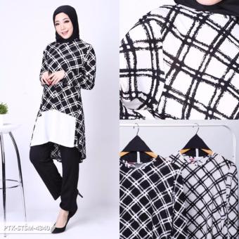 Devexexy Monochrome Longsleeve Muslim Set - White, 39.000, Update. Dabifha Two Tone Layer