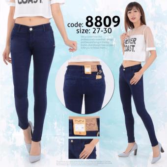 INN - Celana Jeans Wanita Berbahan Denim Kantong Bobox - Navy ...