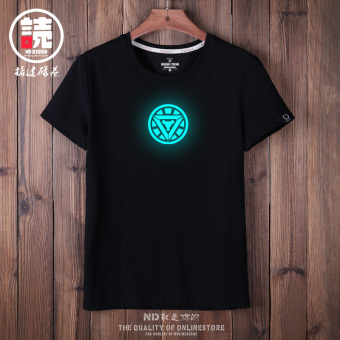 Gambar Iron Man lengan pendek pria t shirt (GCB hitam 2 No.) (GCB hitam 2 No.)