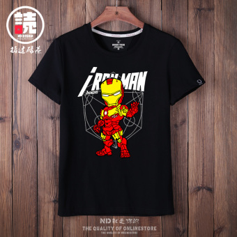 Gambar Iron Man lengan pendek pria t shirt (Hitam Iron Man EBA) (Hitam Iron Man EBA)