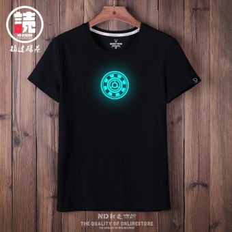 Gambar Iron Man lengan pendek pria t shirt (Hitam No 1 GCA) (Hitam No 1 GCA)