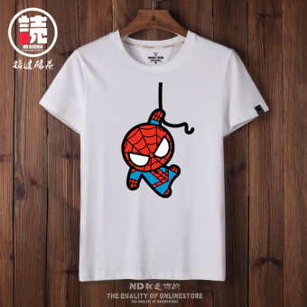 Gambar Iron Man lengan pendek pria t shirt (Putih spider man EBT) (Putih spider man EBT)