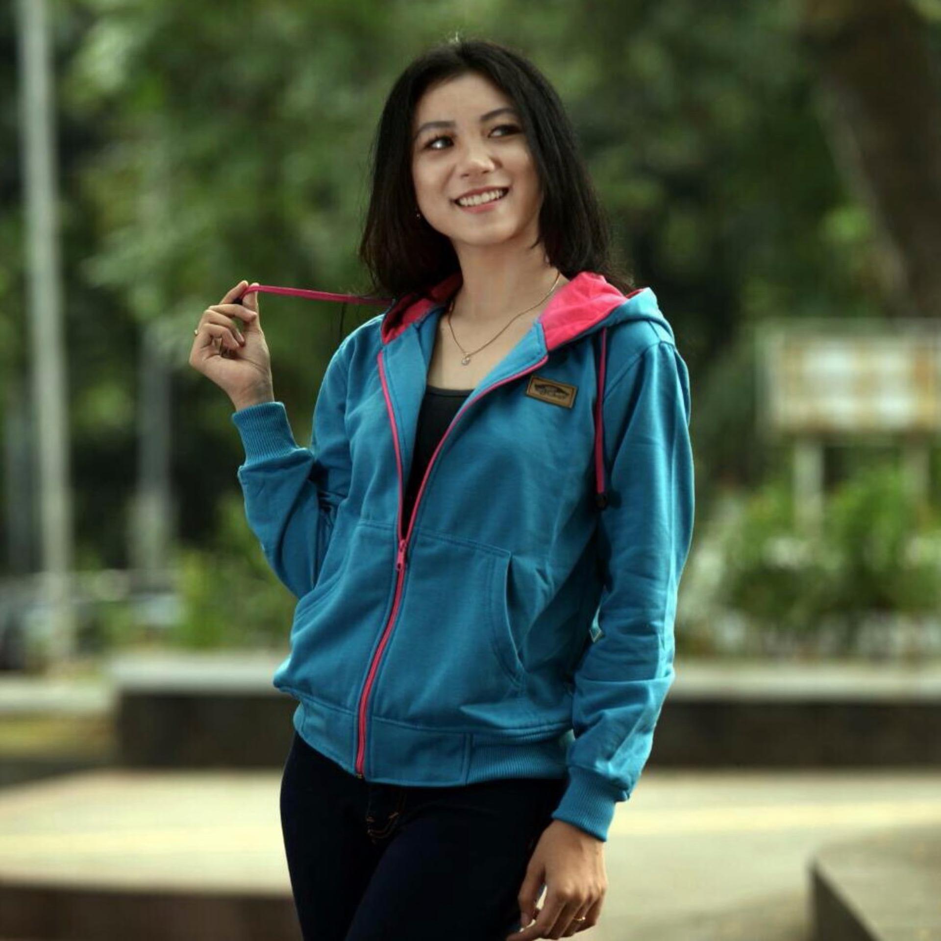Jacket Wanita Hodie - Jacket Hodie Women Navy - Fleece