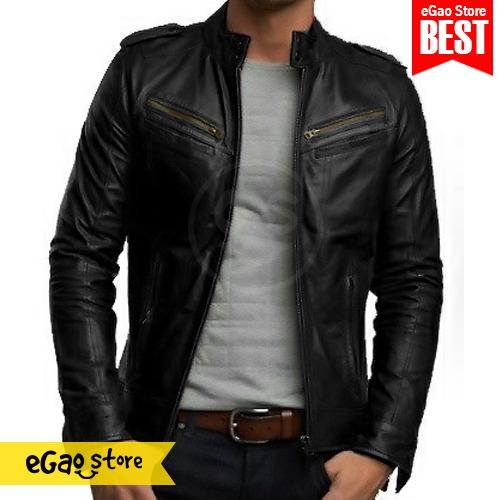 Jaket Army PU Leather / Jaket Kulit Pria Army