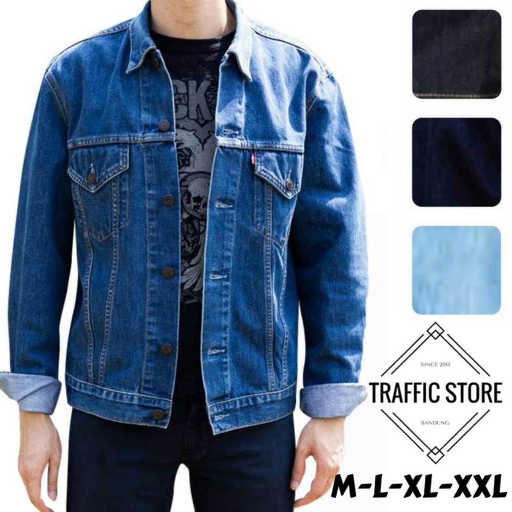 JAKET JEANS DENIM PRIA BIOWASH M-L-XL-XXL