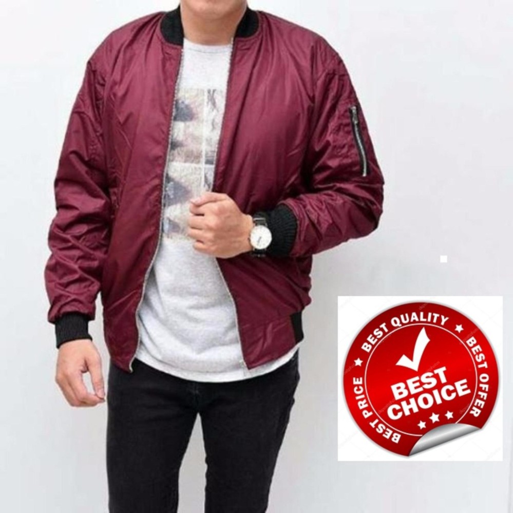 Jaket Murah Bomber Pria Simple-Hitam Best Seller