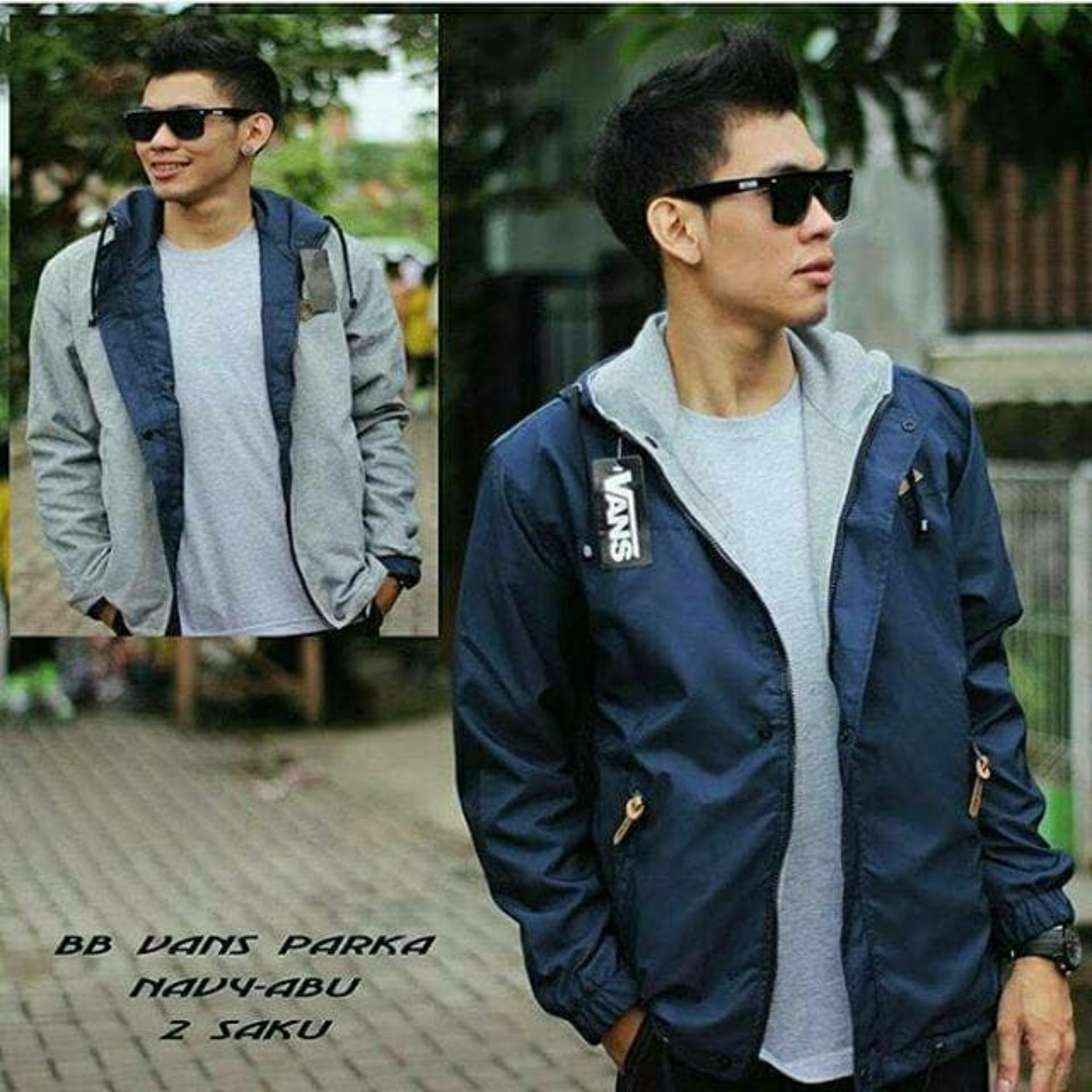 Jaket Parka Pria Bolak Balik Murah Simpel  ( MAROON )