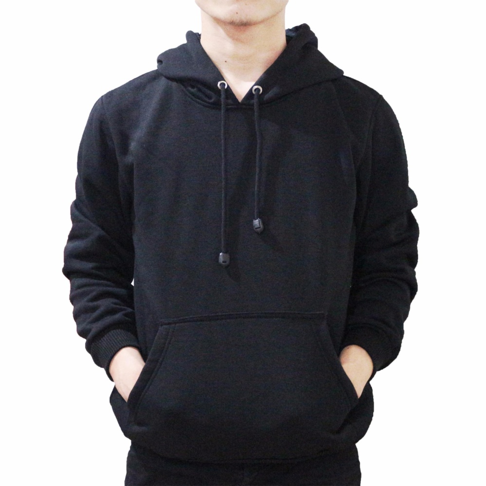 Jaket Pria Murah Jumper Hoodie Kasual-Hitam Best Seller