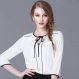 Jfashion Blus Tangan 3/4 Gaya Korea Variasi List Leher - Selena Jfashion Blus Tangan 3/4 Gaya Korea Variasi List Leher - Selena