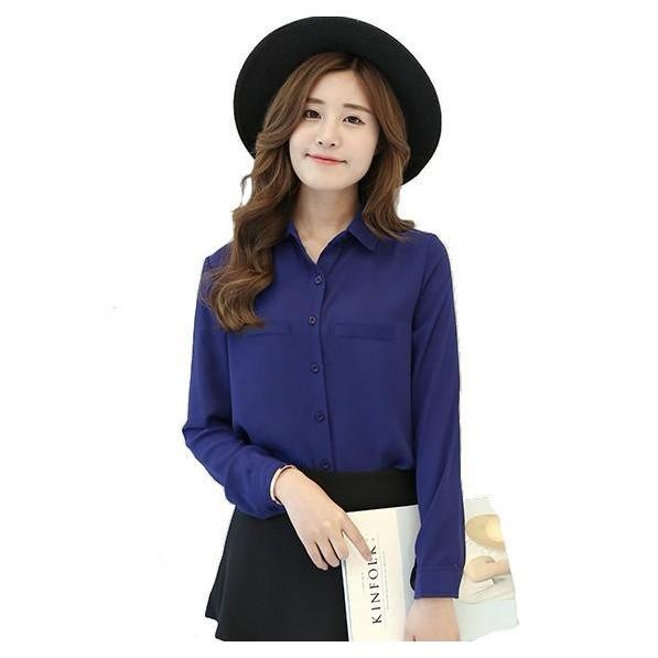 Jfashion Korean Style Plain Shirt Long SLeeve - Ummi Hitam