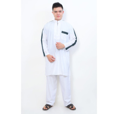 Jfashion Stelan Gamis Pria Tangan Panjang Al Aqso- Putih