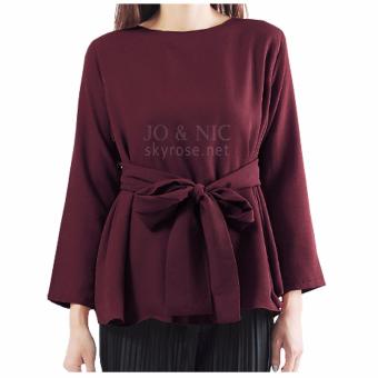 JO & NIC Marina Ribbon Longsleeve Top Atasan Wanita SR0410 - Maroon Juni 2018 - 5 JO & NIC Marina Ribbon Longsleeve Top Atasan Wanita SR0410 - Maroon - 5