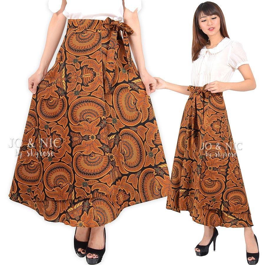 JO & NIC Rok Batik Lilit - Wrapped A-Line Long Skirt fit to Big Size