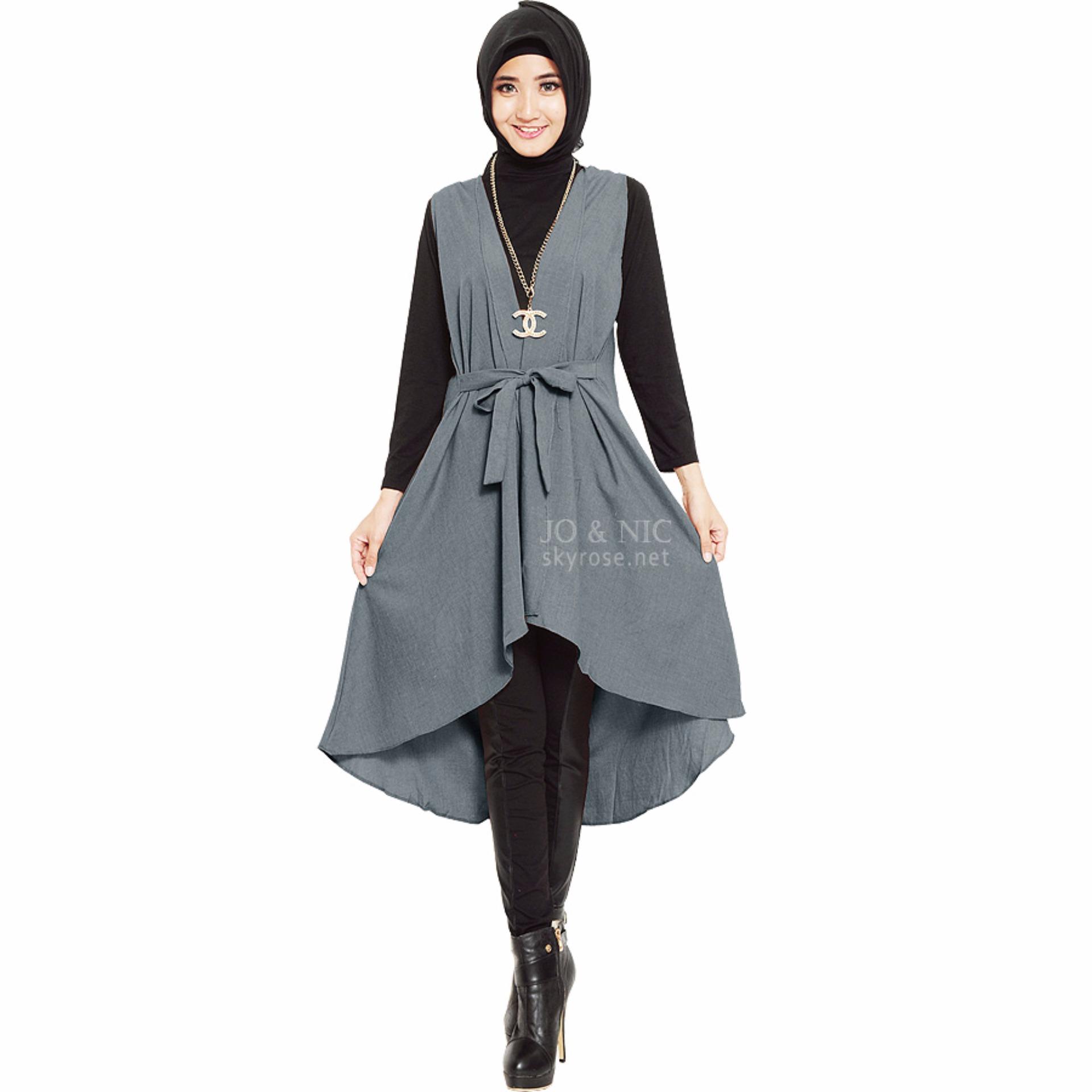 JO & NIC Tamara Tunic Vest Midi Outer Wanita AllSize - LightBlue